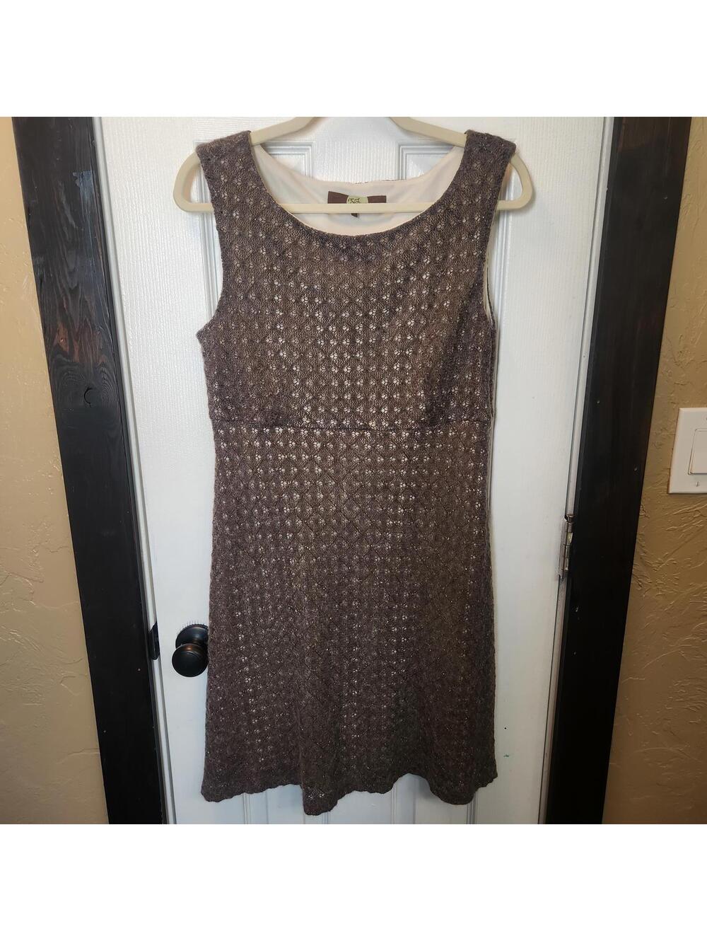 Eva Franco Elegant A-Line Wool Blend Knit Knee Length Dress - Size 12